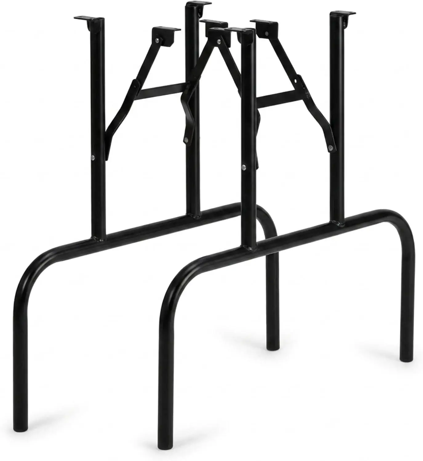 Folding Table Legs Set of 2, Steel Banquet Table Legs, Black, 24