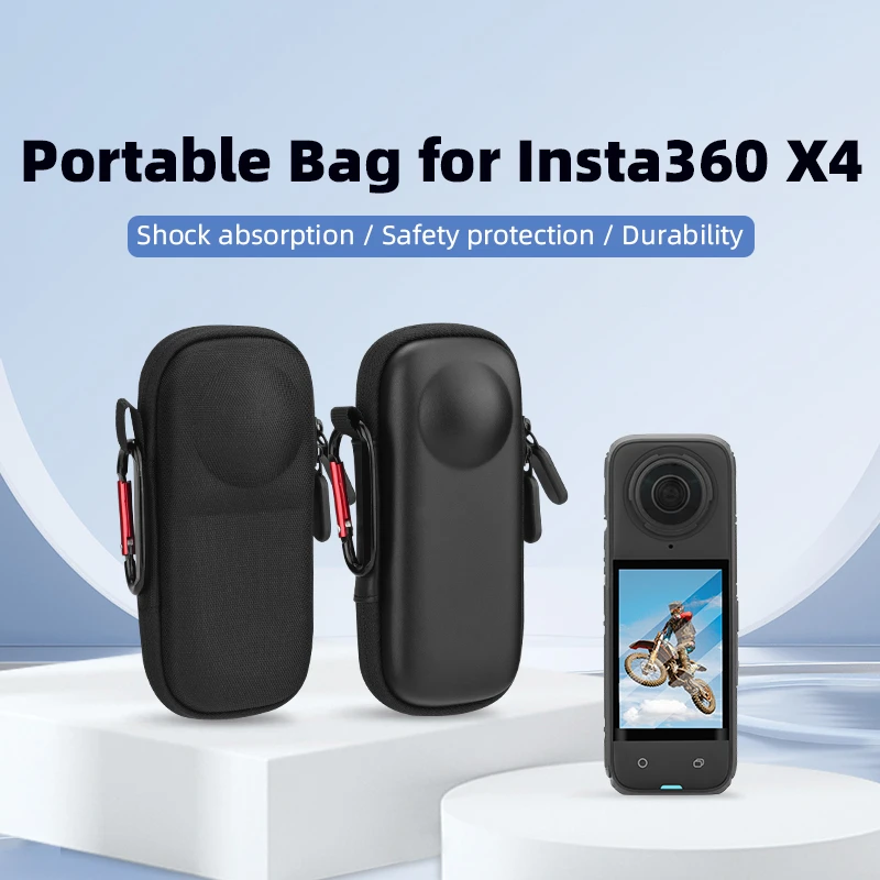 

for Insta360 X4 Storage Bag Standalone Sports Camera Portable Host Organizer PU/Nylon Black