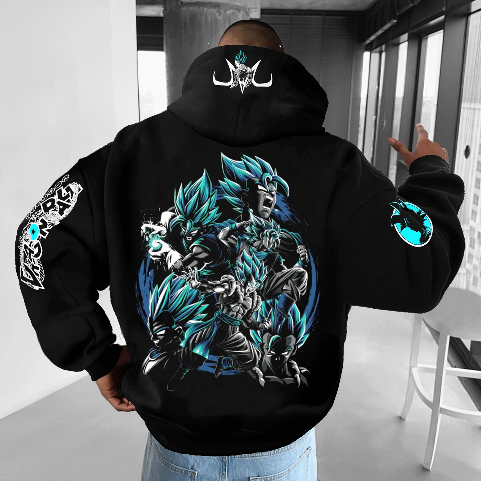 

Dragon Ball Anime Hoodie Men Streetwear Slam Deep Nintell Print Casual Pullover Sweatshirt with Hood for Fans Cosplay Fashion