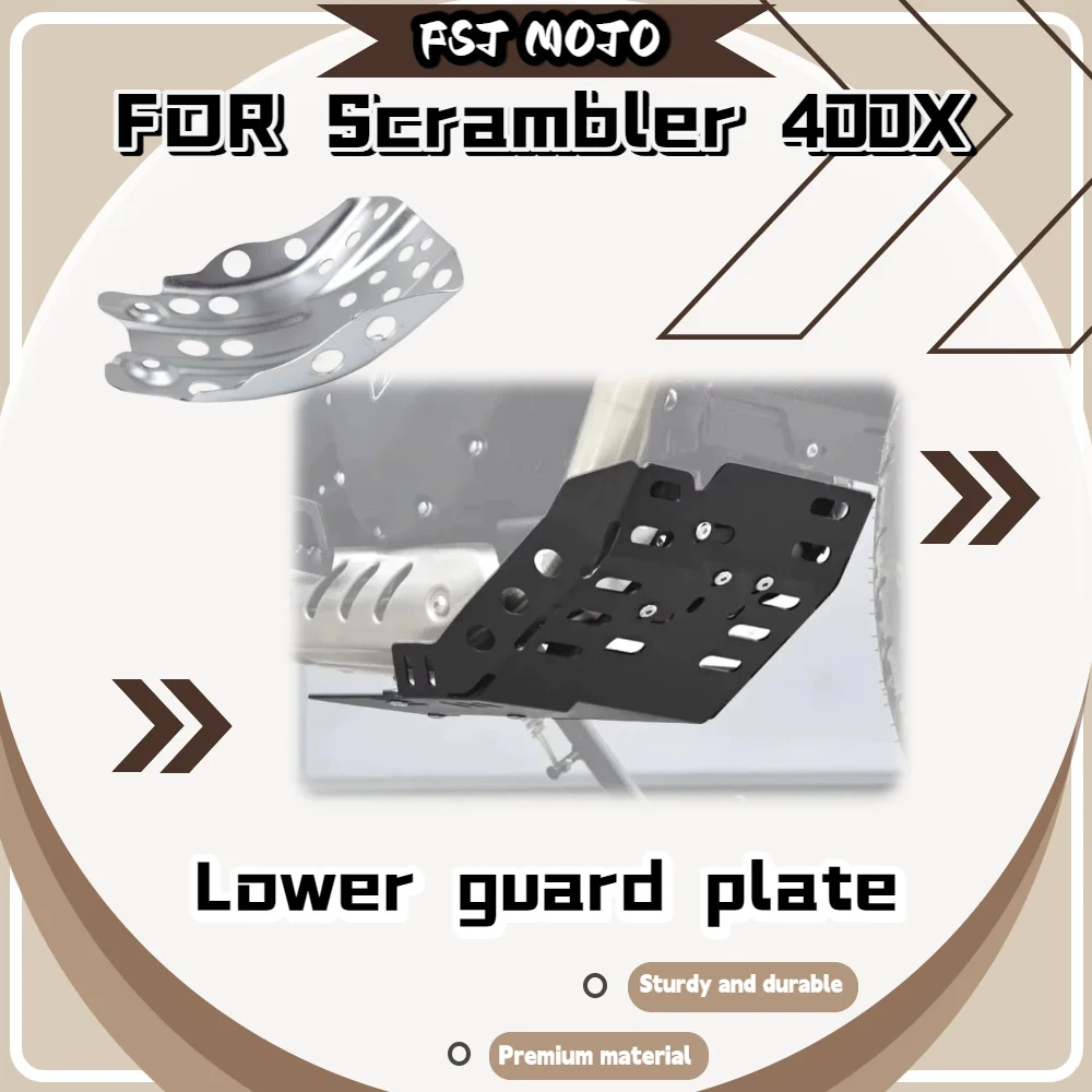 For Scrambler400X Motorcycle Full Coverage Bottom Engine Shield Multi Hole Design Block Stone & Mud Impact Damage