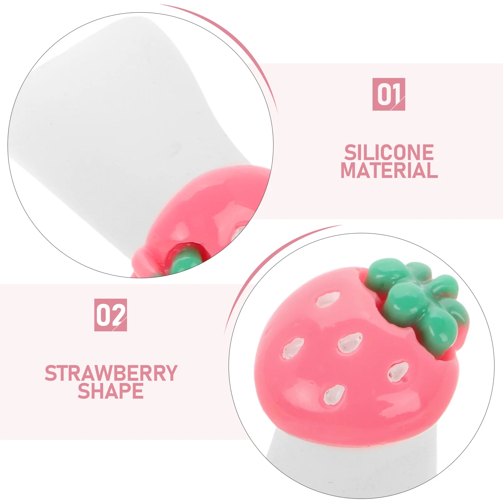 1 صندوق الفراولة على شكل سيليكون تو فواصل لينة مرنة الفواصل ل باديكير مسمار الفن البولندية الدقة باديكير #3