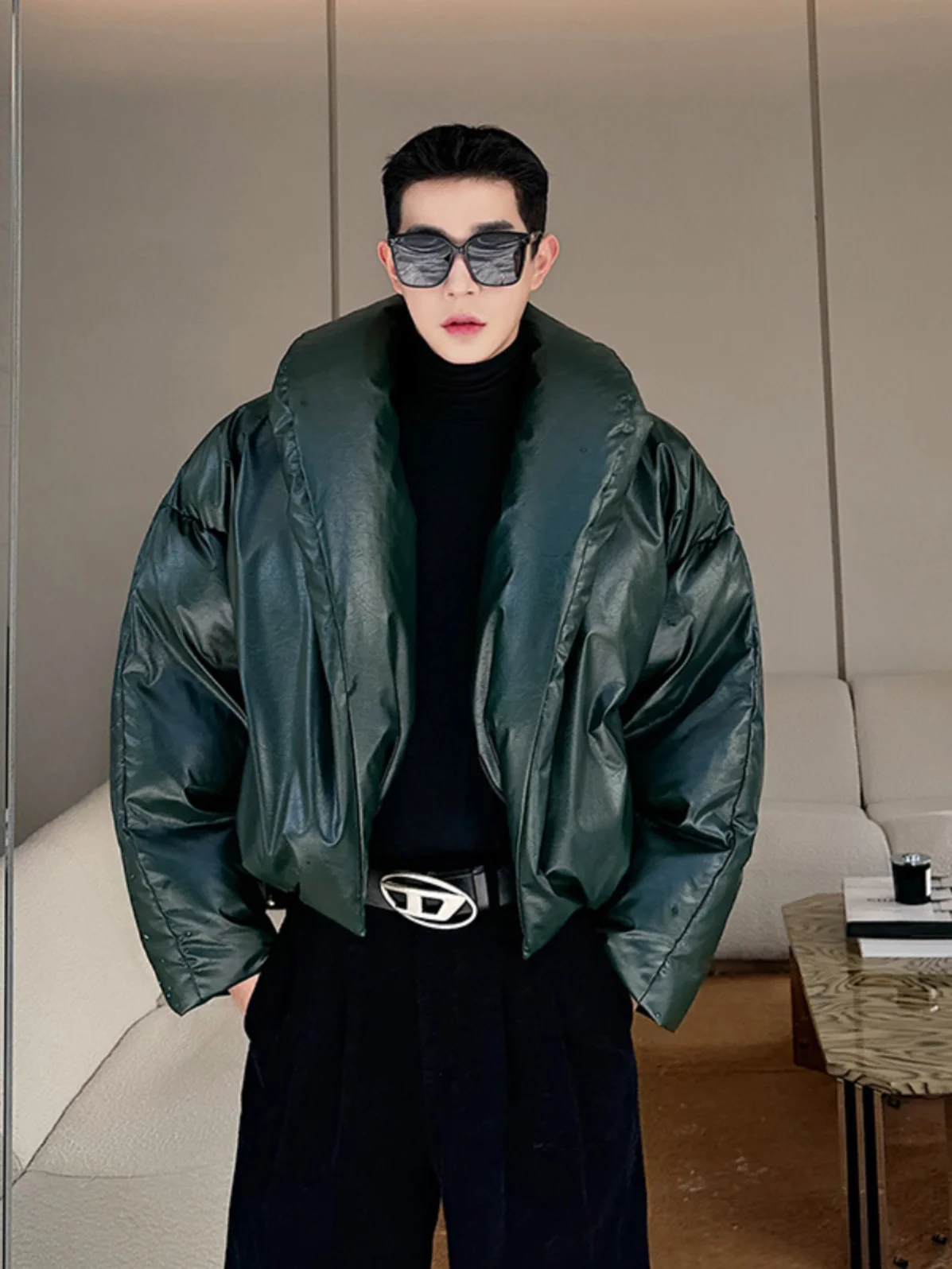 

Утепленная мужская хлопковая куртка-пуховик с отложным воротником, теплая, экологичная, молодежная, повседневная одежда