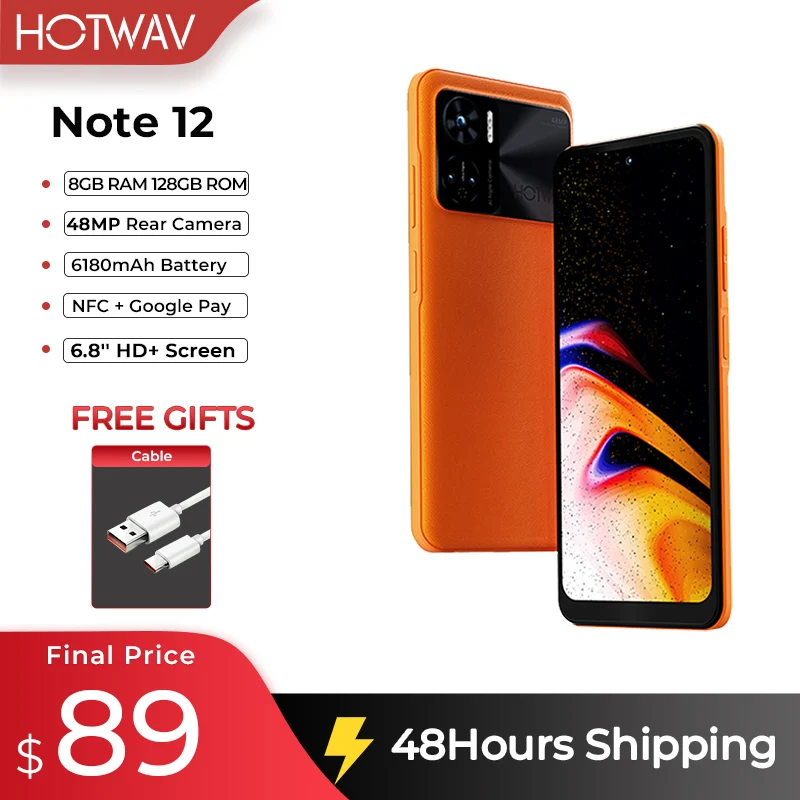 hotwav nota 12 smartphone celulares 68 hd mais android 13 os mais 128gb 48mp camera tripla nfc google pay 6180mah carga rapida 20w 01