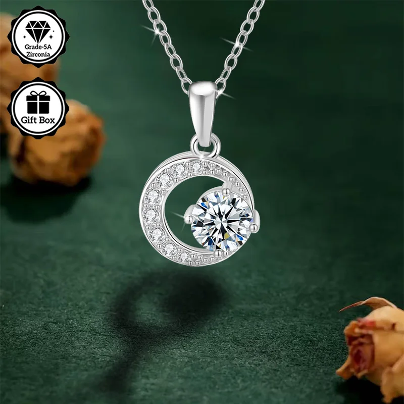 LAMVOICE Schmuck für Frauen/hypoallergene Halskette, Weihnachtsgeschenk für, 1-Karat-Zirkonia-Halskette, hochwertiger Schmuck