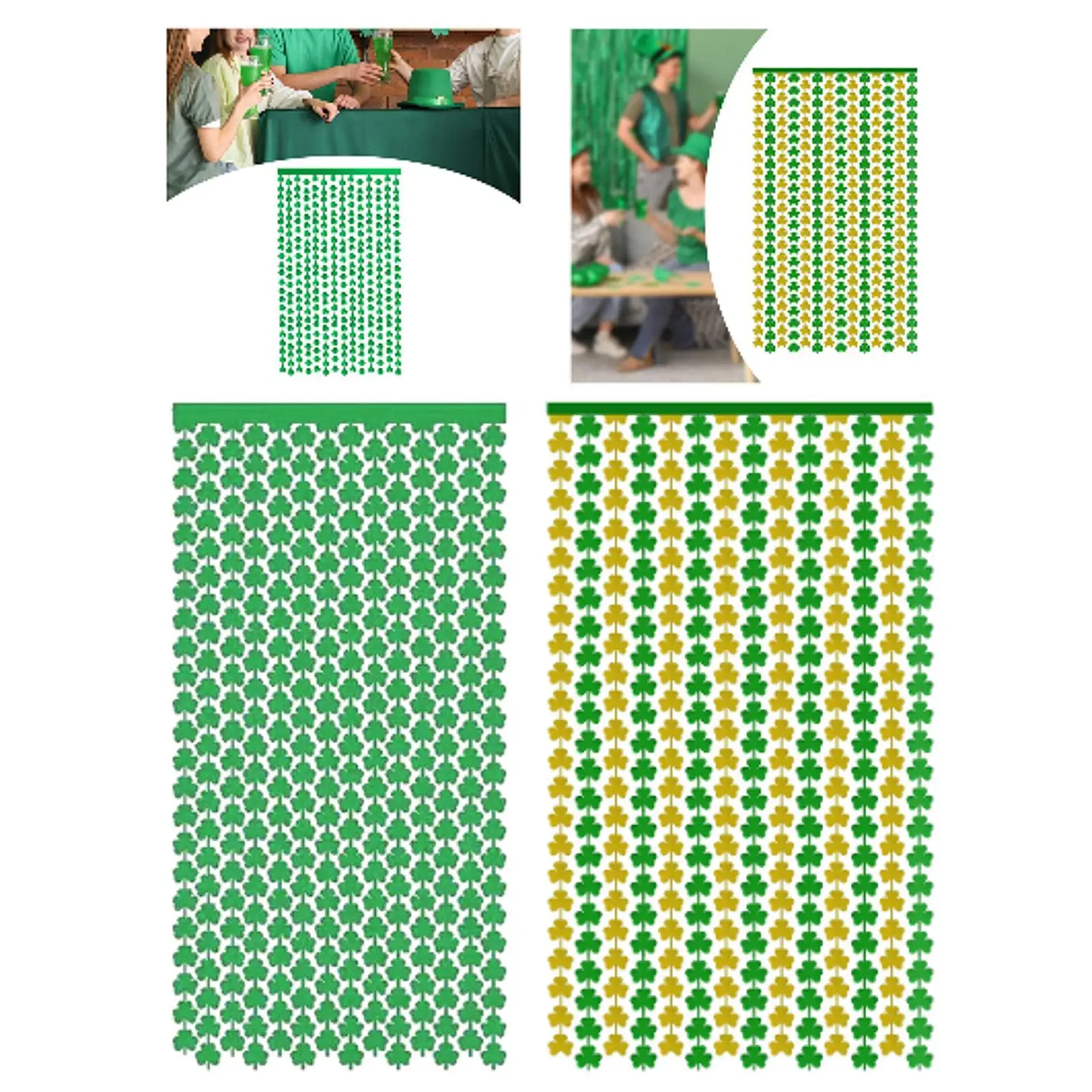 39x78.7inch ST Patrick's Day Tinsel Curtains Multifunctional Photo Props