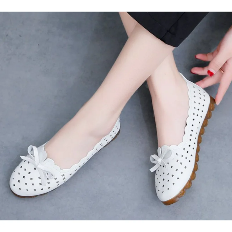 2024 New Lightweight Women Flats Soft Moccasins Women Genuine Leather Shoes Flat Shoes Woman Loafers Casual Shoe