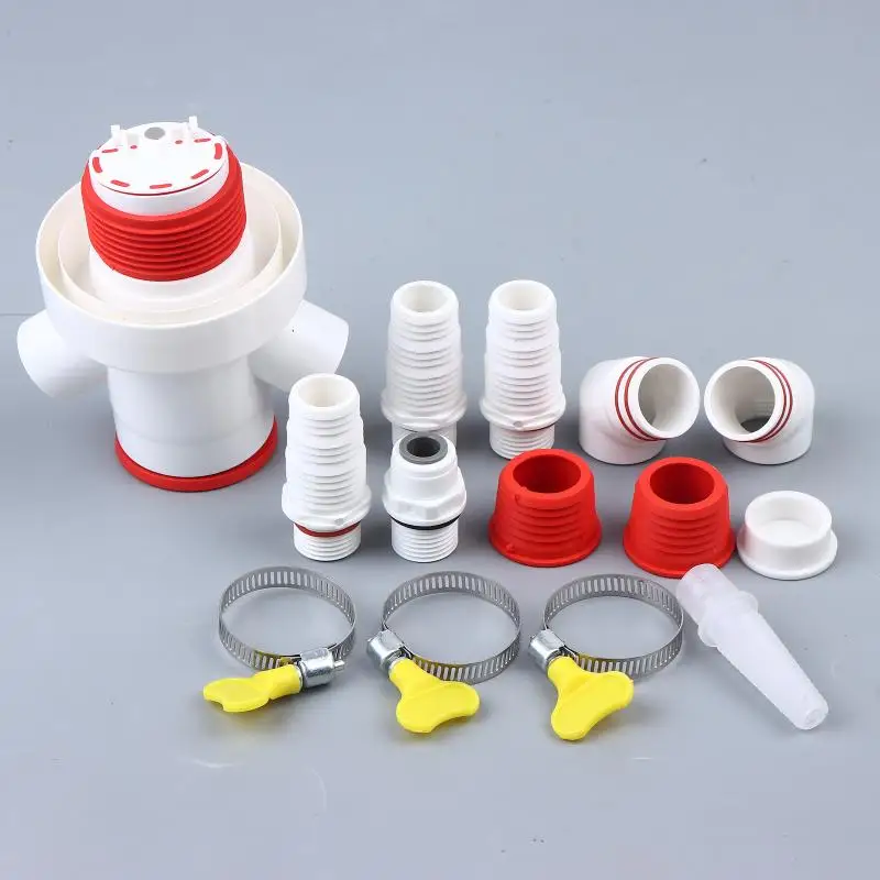 Washing Machine Drain A Three-Way Drain Distributor, A Dryer, A Drainage Pipe, A Three-Way Anti-Backflow Check Valve Connection