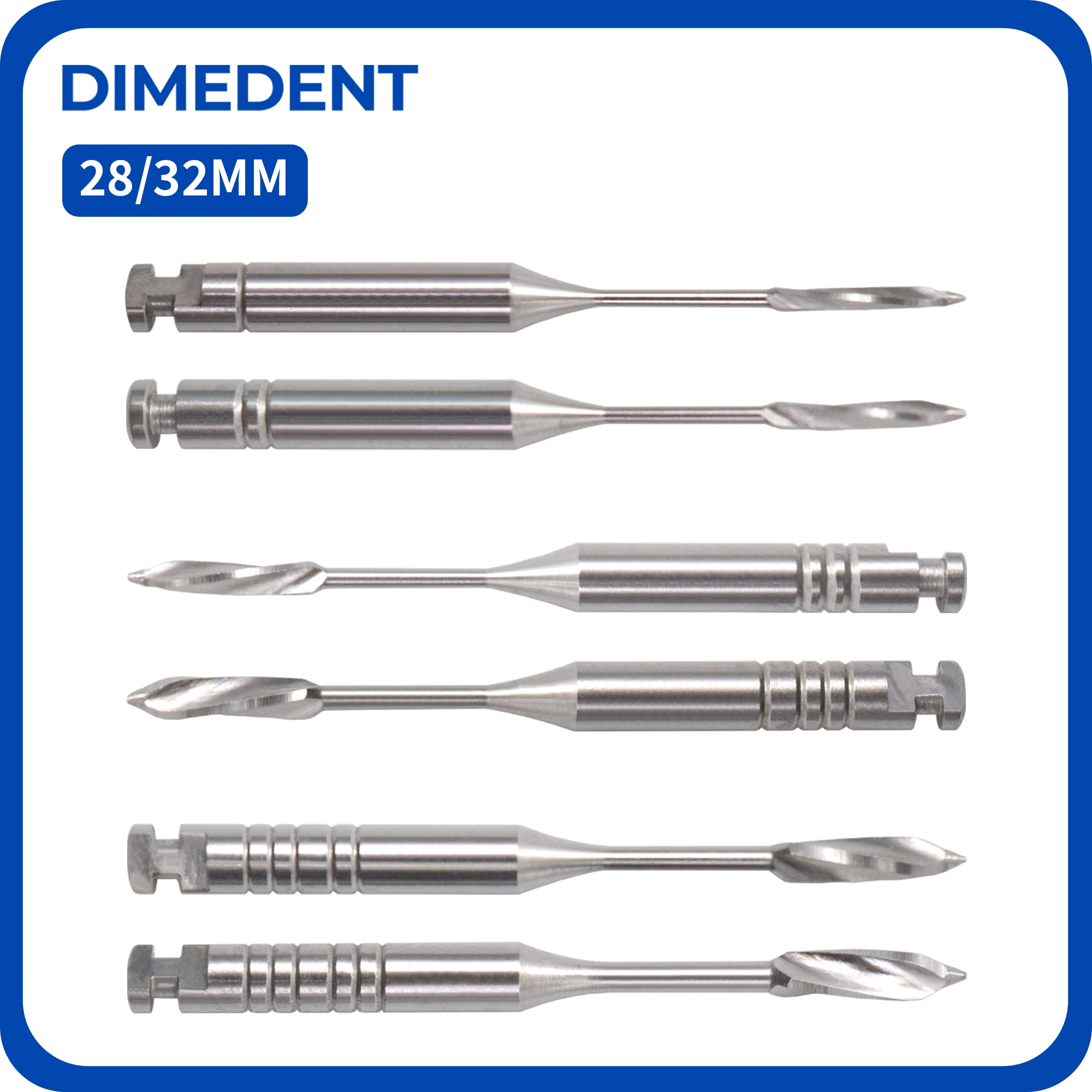 DIMEDENT #1-6 Peeso Reamers 32mm 28mm Stainless Steel Endodontic Rotary Files 5 Boxes Dental Peeso Drills Dentistry Instrument