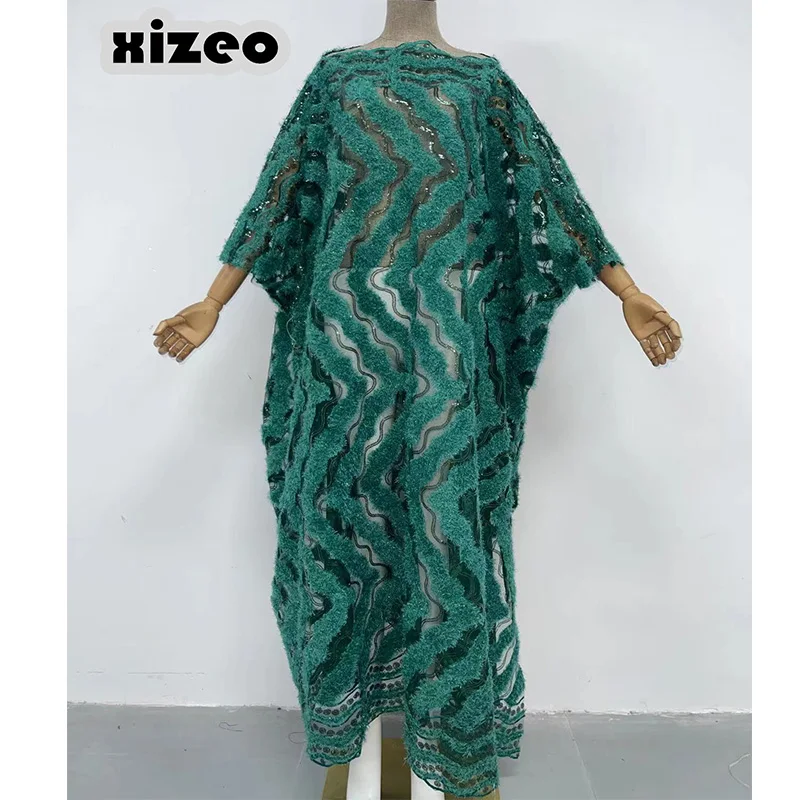 XIZEO 2023 Summer Women Cardigan Kaftan Fashion Sexy Boho African Holiday Free sSze Long Sleeve Silk Feeling Robe Kimono CAFTAN