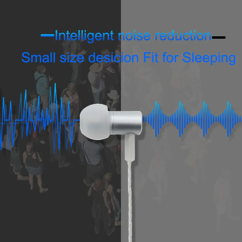 Auricolare HIFI entry level Auricolari di piccole dimensioni Auricolari cablati per dormire con microfono per cellulare