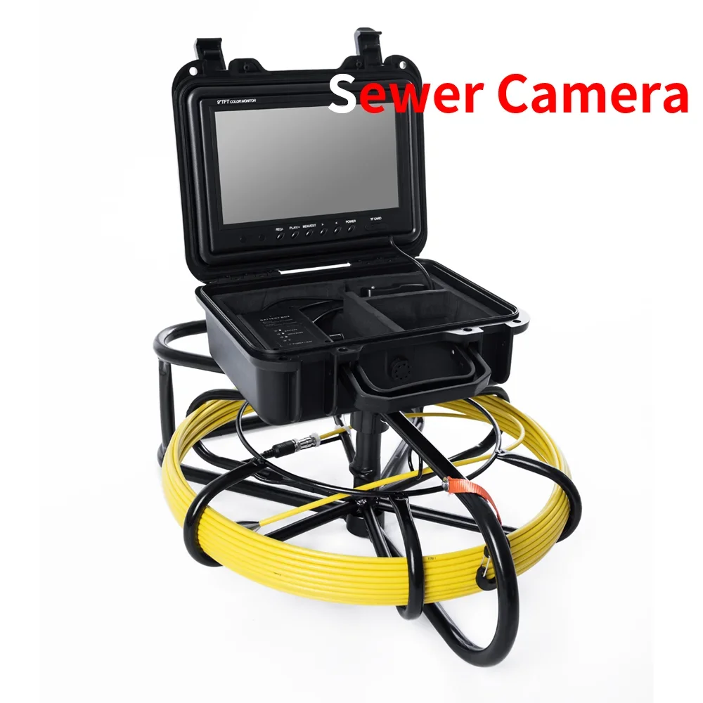 

WP9600B 9"Monitor Pipe Inspection Video Camera,Drain Sewer Pipeline Industrial Endoscope 17mm Digital Camera 5mm Rigid Cable