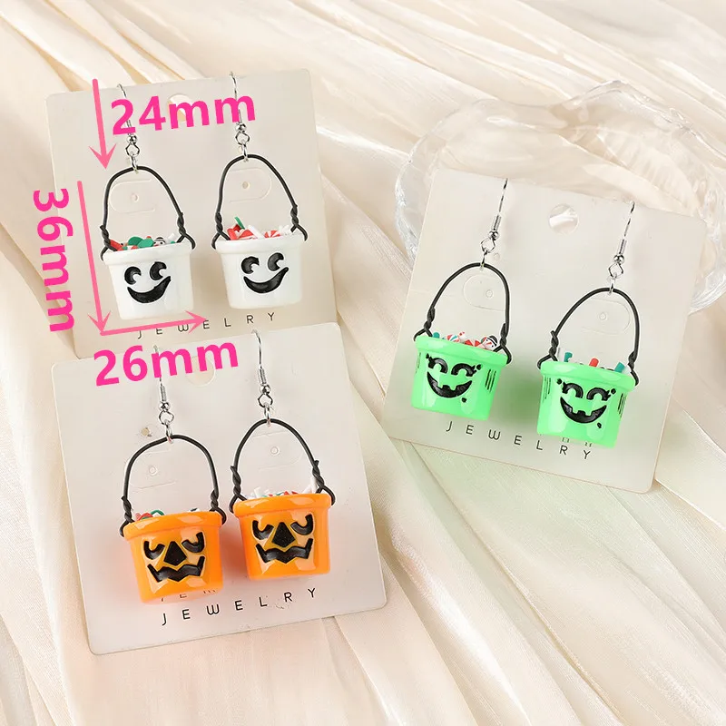 1Pair Fashion Christmas Drop Earrings 3D Resin Candy Basket Jewelry For Girl  and Woman Birthday Gift