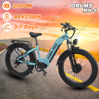 ORLMS MN-6 Electric Bike 2000W Brushless Dual Motor 52V23AH Battery EBike 26*4.0Inch fat Tire Adult All terrain Electric bicycle