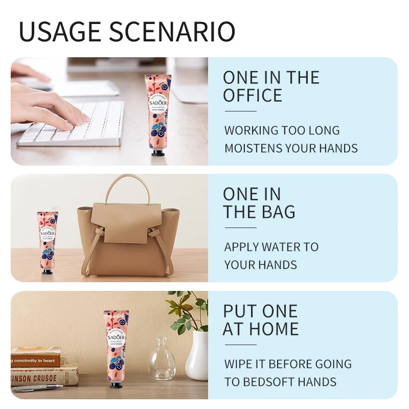 SADOER نبات الفاكهة العطر كريم اليد مجموعات طويلة الأمد ترطيب غسول اليد مجموعات 5 قطعة مجموعة هدية عيد الشتاء العناية بالبشرة #4