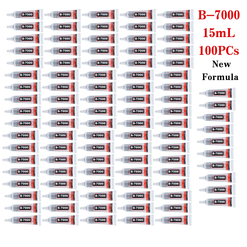 

100PCS B7000 15ML Clear Contact Phone Repair Adhesive Universal Glass Plastic Leather Wood Glue With Applicator Tip