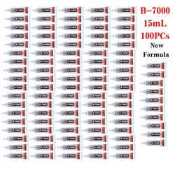 Bulaien-adhesivo Universal B7000 para reparación de teléfono, reparación de adhesivo transparente de contacto para vidrio, plástico, cuero, madera, con punta aplicadora, 15ML, 100 piezas