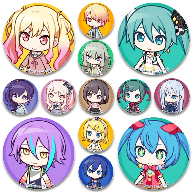 

Project Sekai Pins Q-version Cartoon Badge Asahina Mafuyu Kamishiro Rui Cute Brooches Backpack Decor Fans Collect Friends Gifts