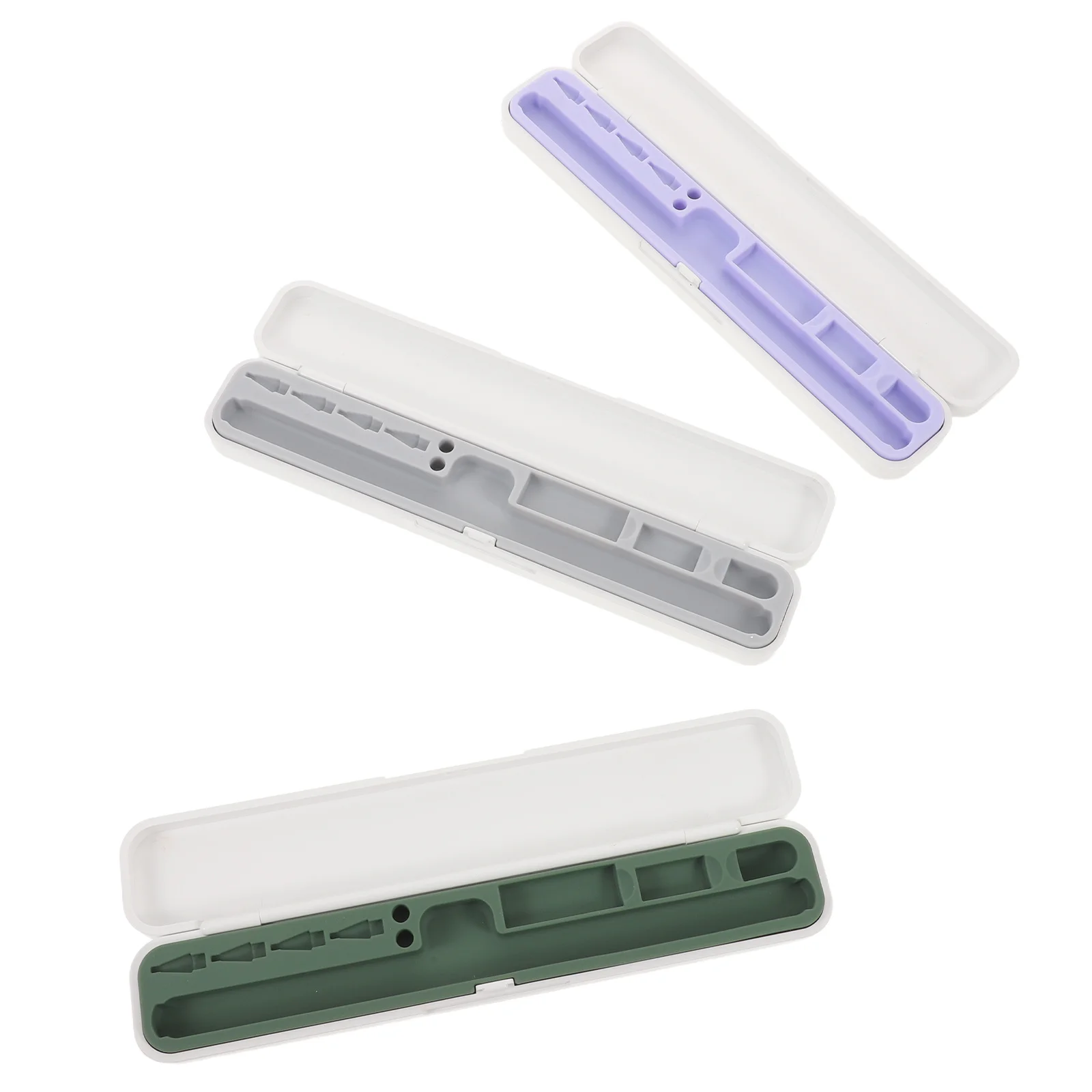 

3pcs Stylus Pen Case For Tablet Multi Compartment Shockproof Storage Holder Drop Resistant Pencil Case For Pencil Students