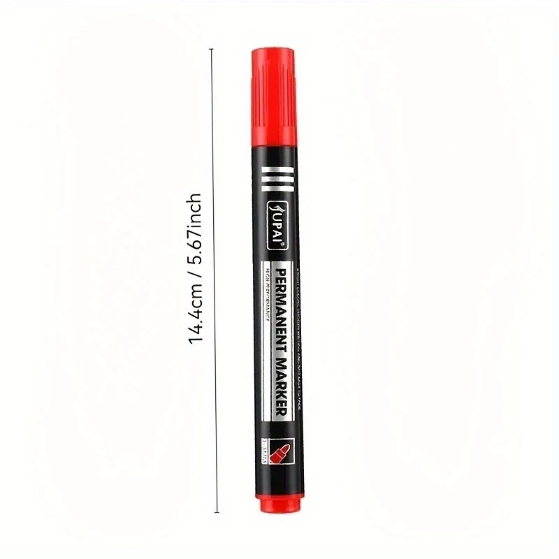 3Pcs/Set Permanent Marker Pen Fine Point Waterproof Ink Thin Nib Crude Nib Black Blue Red Ink 1.5mm Fine Color Marker Pens