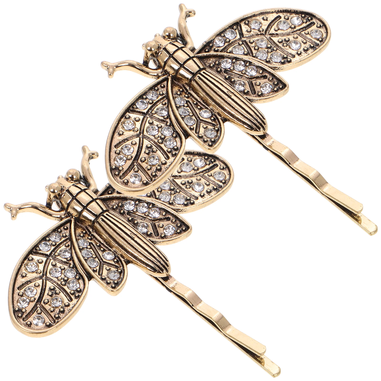 

2pcs Dragonfly Clips Vintage Rhinestone Vintage Hair Accessories Metal Barrettes for Women Wedding Party Accessories