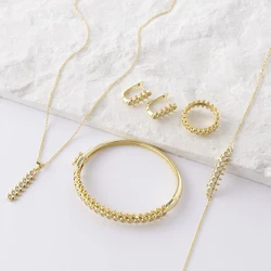 LUIZADA New Design Copper inlaid Nail For Women Jewelry Set Waterproof Luxury Brand Jewelry