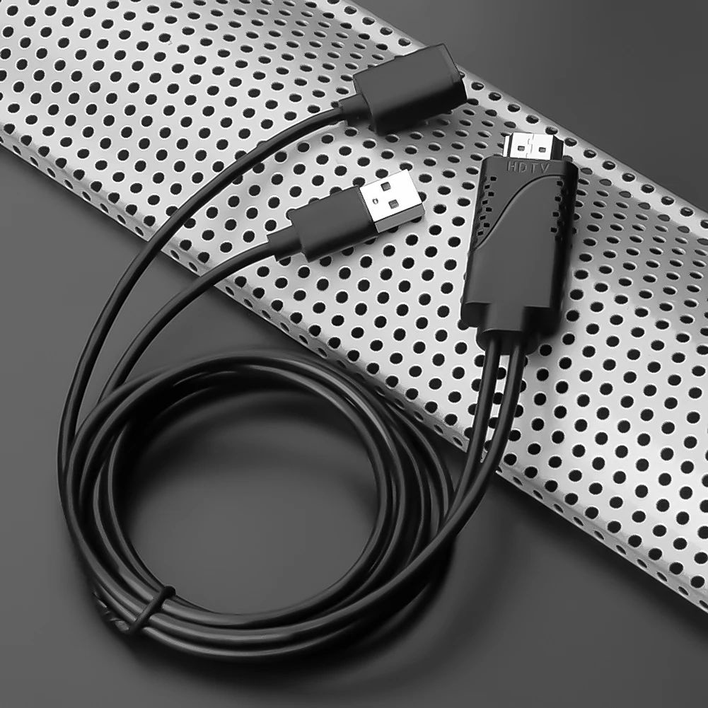 2 في 1 USB أنثى إلى كابل ذكر متوافق مع HDMI التوصيل والتشغيل 1080P HD TV العارض يعرض محول آيفون أندرويد