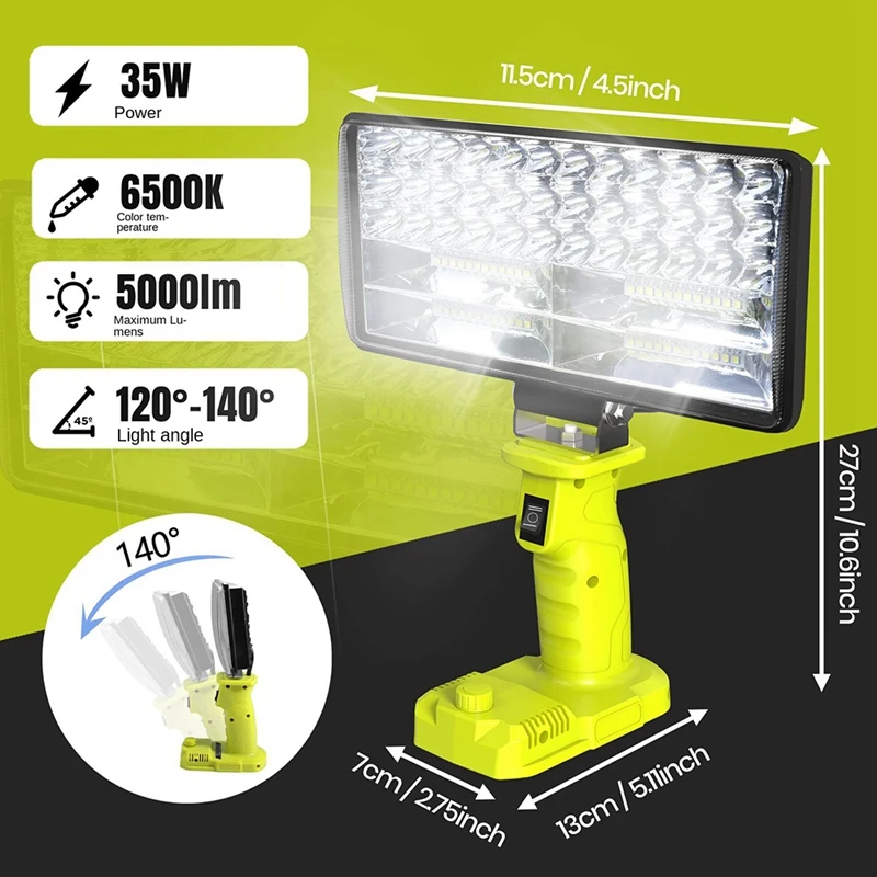 Hot Sale Car LED Alarm Work Light Flashlight Searchlight Torch Spotlight Camping Lamp For 18V Lithium Battery P108 PBP005 P117