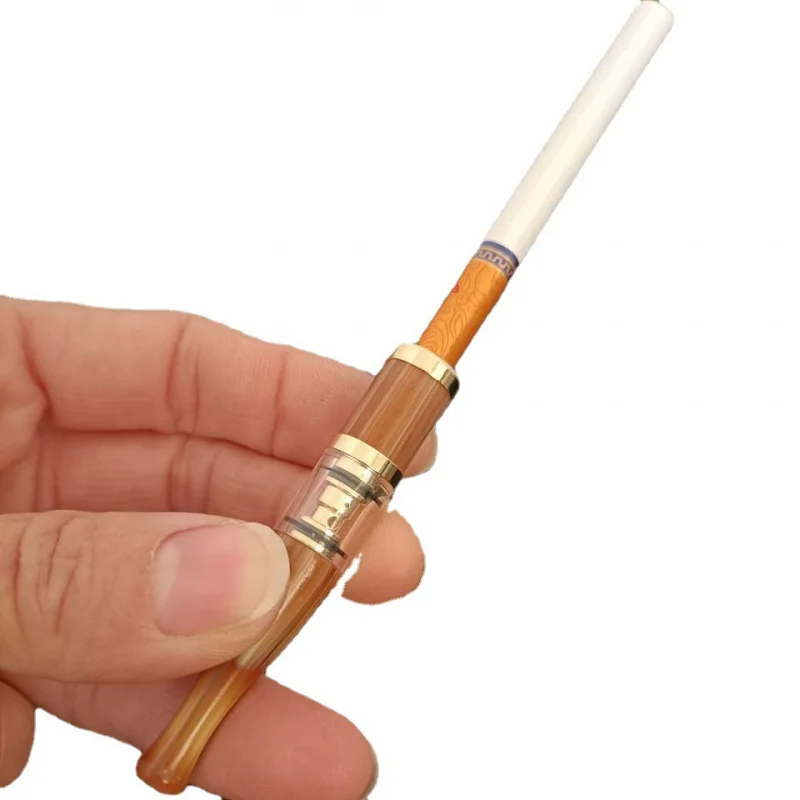 

2026 Natural Cow horns Mini Cigarette Filter Reduce Tar For 8mm Reusable Washable Yak horn