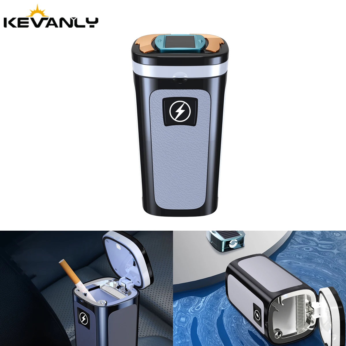 

1x Portable Car LED Ashtray Universal Auto Ashtray Cigarette Ash Holders Cup Car Interior Decor Smokeless Auto Holder Box Black