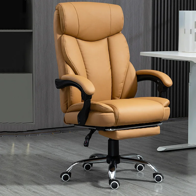 Leather Relax Office Chair Support Adjustable Modern Designer Ergonomic Chair Comfy Rolling Room Silla Oficina Office Furniture