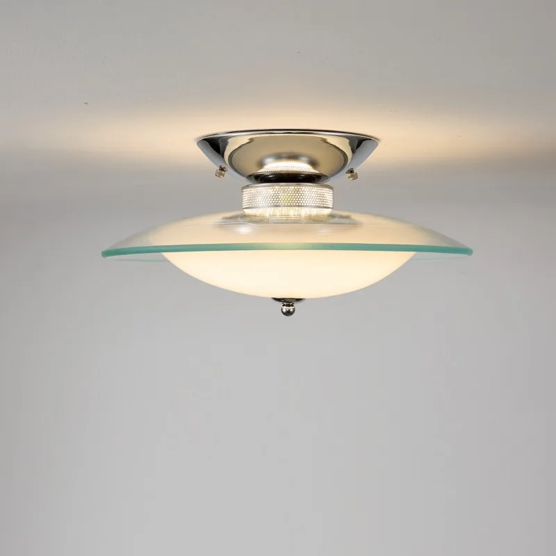 Bauhaus retro glass ceiling lamp, bedroom study dining room medieval round aisle balcony led eye protection lamp