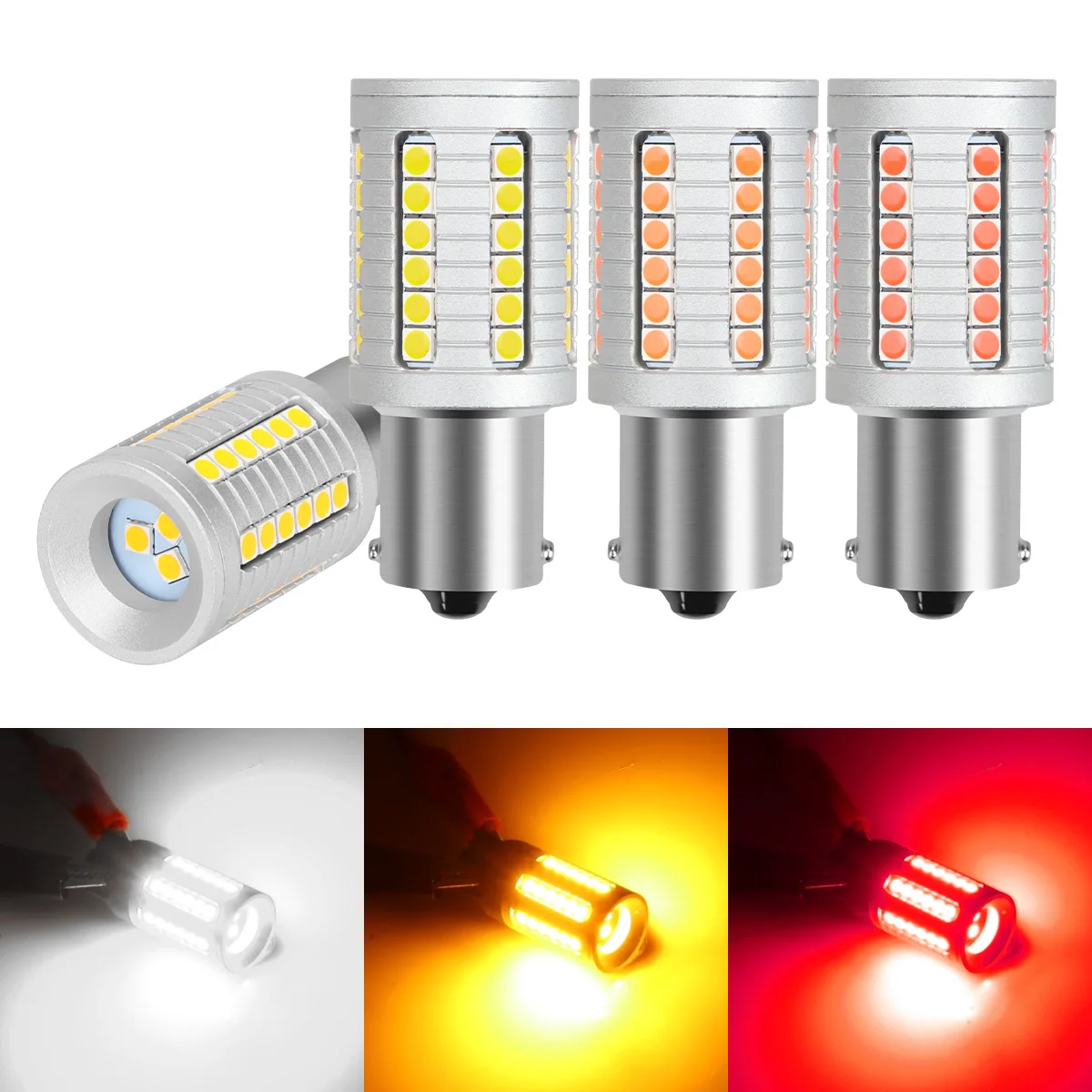 

2 шт. 1156 BA15S BAU15S светодиодные лампы P21W PY21W Canbus автомобильный указатель поворота супер яркий 45SMD 3030 чип белый желтый красный без ошибок