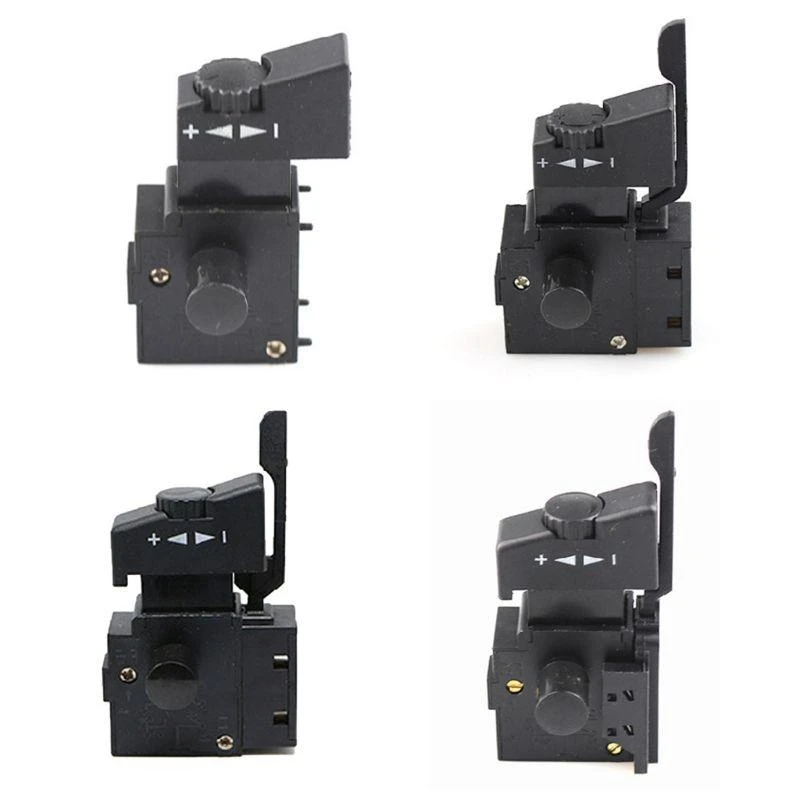 

L1EE Hand Drill Speed Switch 250V 6A FA2-6/1BEK Lock On Pushbutton Speed Control Trigger Switch with Positive Negative Switch