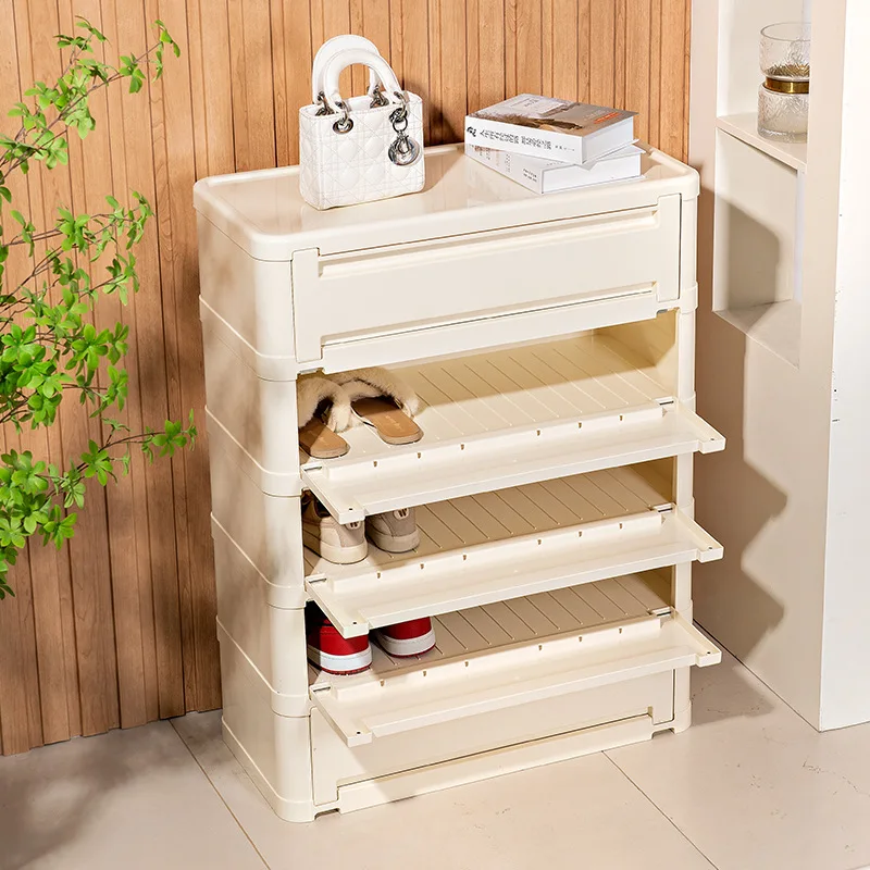 

Door household space-saving shoe cabinet New fashion Simple shoe rack Multi-layer assembly Simple dust-proof plastic storage