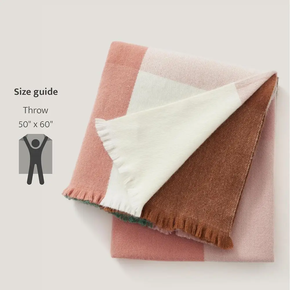 Koc z wełny alpaki - Przytulny i stylowy pled na kanapę, jesienny wzór w kratę, idealny prezent na Dzień Matki, 50x60 Harvest Multi