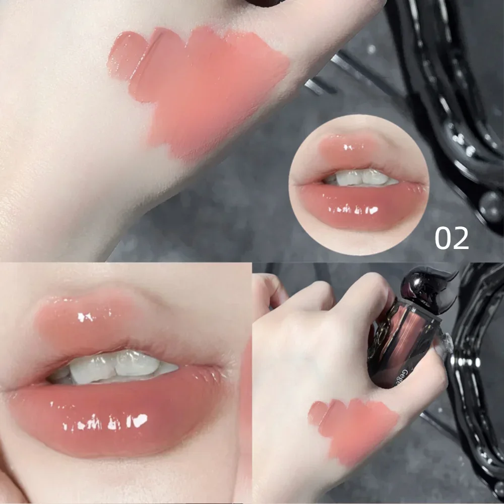 7 colori Mirror Jelly Lip Glaze Long Lasting idratante Red Lip Tint rossetto liquido Waterproof Lip Gloss cosmetici coreani