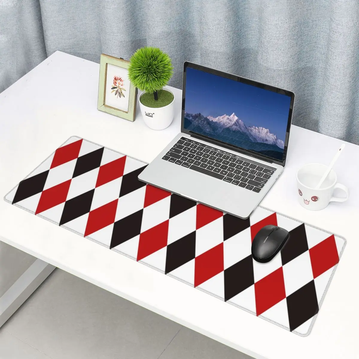 Large Mouse Pad Harlequin Plaid Playing Cards Diamond Gamer PC Laptop Mats Keyboard Carpet Computer Gaming Desk Mat