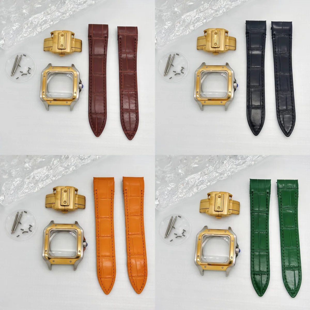 

Золотисто-черно-серебристый корпус 38 мм, кожаный ремешок, детали для модификации, подходят для автоматических механизмов часов Sandoz NH35 NH36, стрелки для циферблата 27 мм.