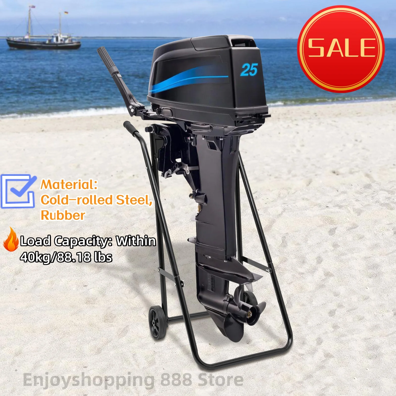 

50kg/110lb Outboard Motor Engine Trolley Stand Heavy Duty Boat Carrier Transport Wheel Multi Purposed Engine Stand