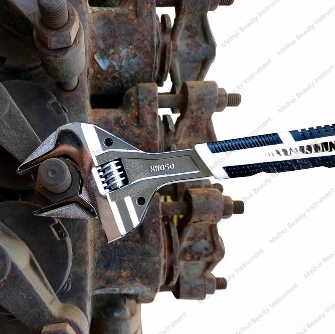 Large Opening Adjustable Wrench, Short Handle Adjustable Ratchet Wrench, Universal Mini Multifunctional Bathroom Wrench