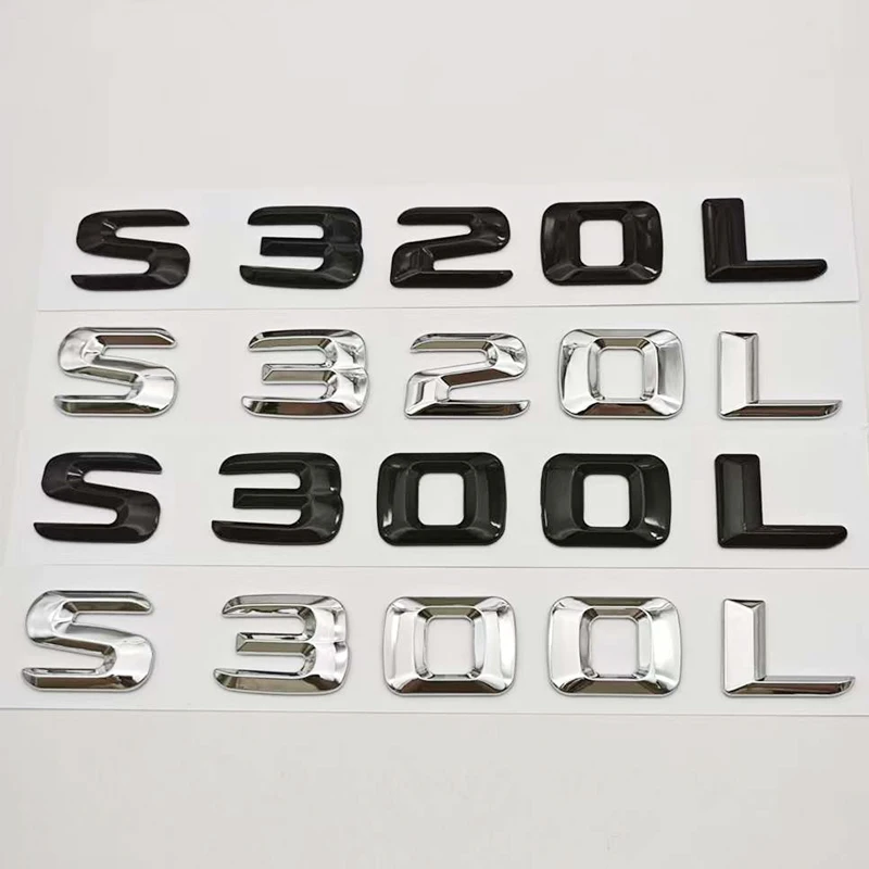 

3D ABS Car Letters Logo S300L S320L Badge Sticker Emblem Decals For Mercedes Benz S Class S300L S320L V221 V222 Tail Accessories