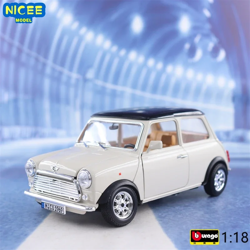 

Bburago 1:18 1969 Mini Cooper High Simulation Diecast Car Metal Alloy Model Car Children's toys collection gifts B914