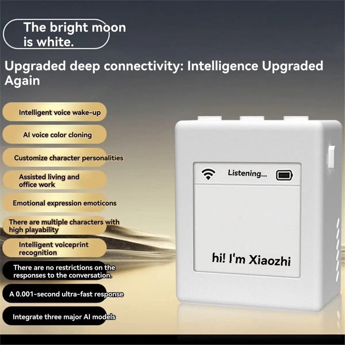 

(ABDH) Комплект для разработки ИИ-роботов ESP32-S3 с 1,54-дюймовым TFT-дисплеем, интерактивная игрушка-компаньон для разговоров, желтый