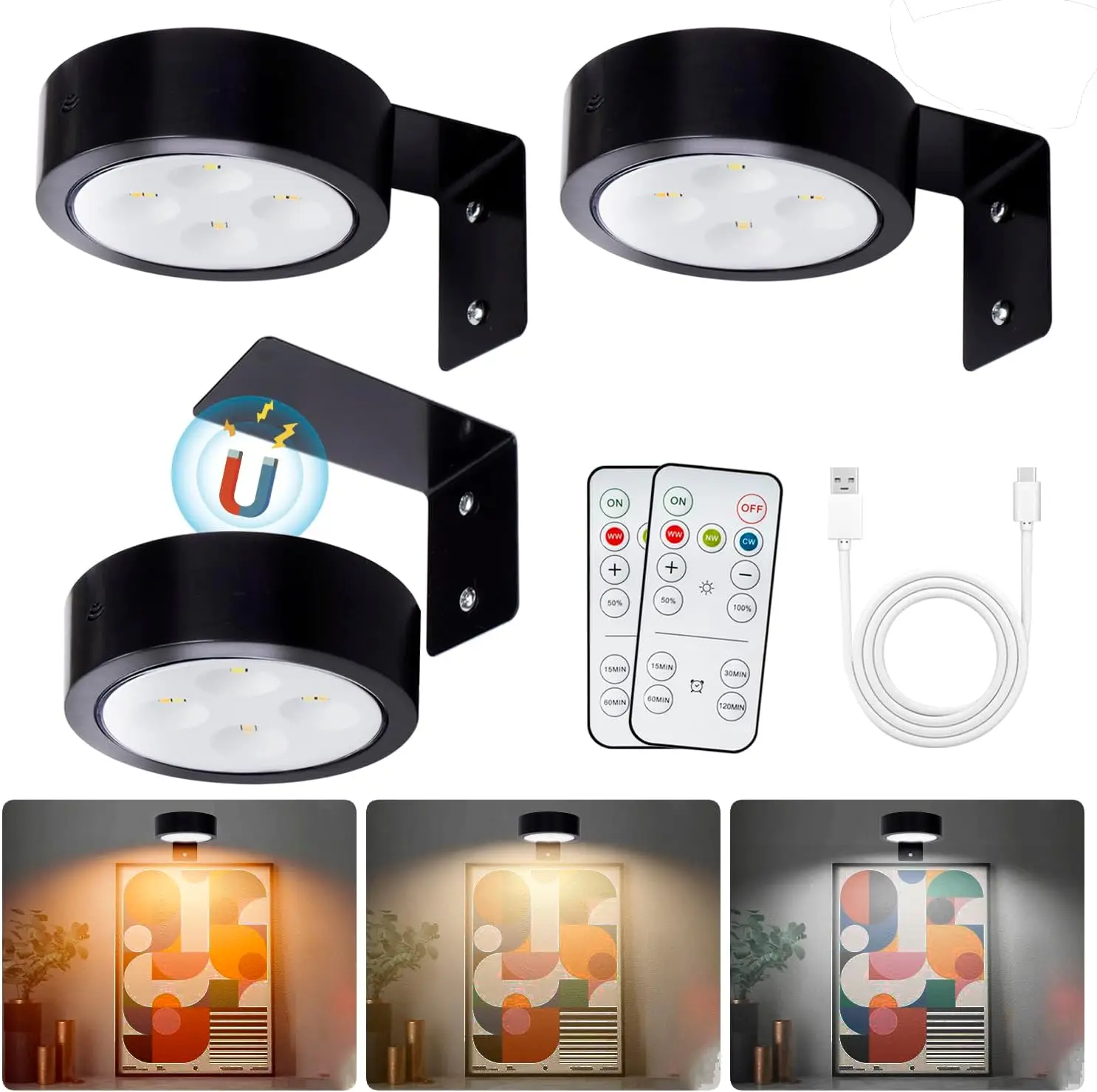 

Home Wall Decoration 13 Colors RGB Color Magnetic Led Art Display Light for Picture Frame Painting Light with Remote Control