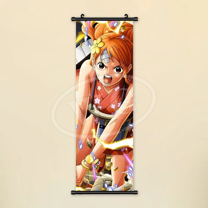 Anime One Piece Luffinika form hanging scroll painting Zolonami canvas decorative painting comic exhibition hanging painting
