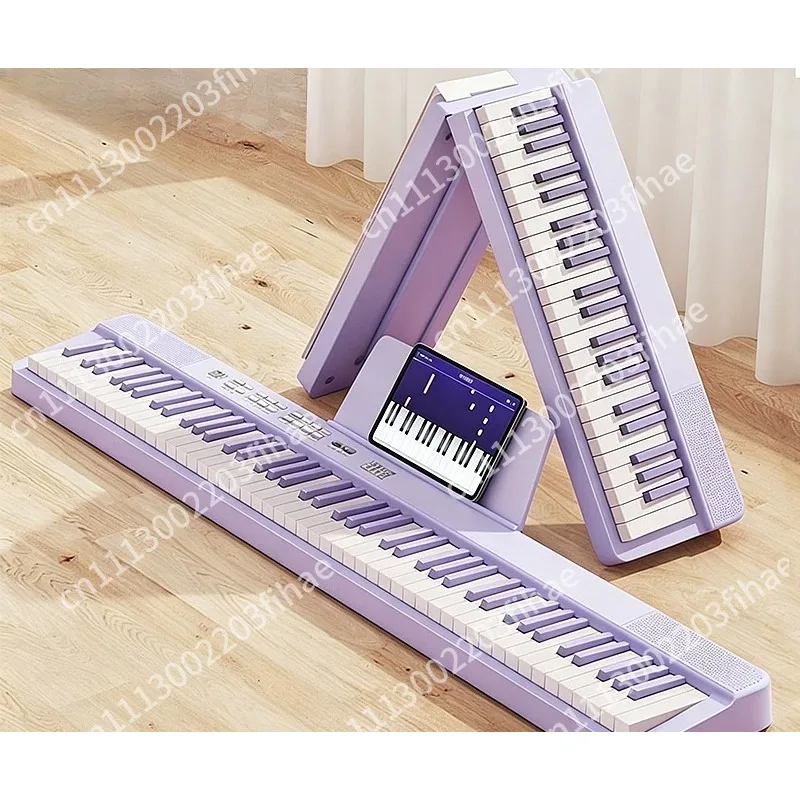 Folding piano 61 keys, music piano, professional keyboard synthesizer, adult portable instrument