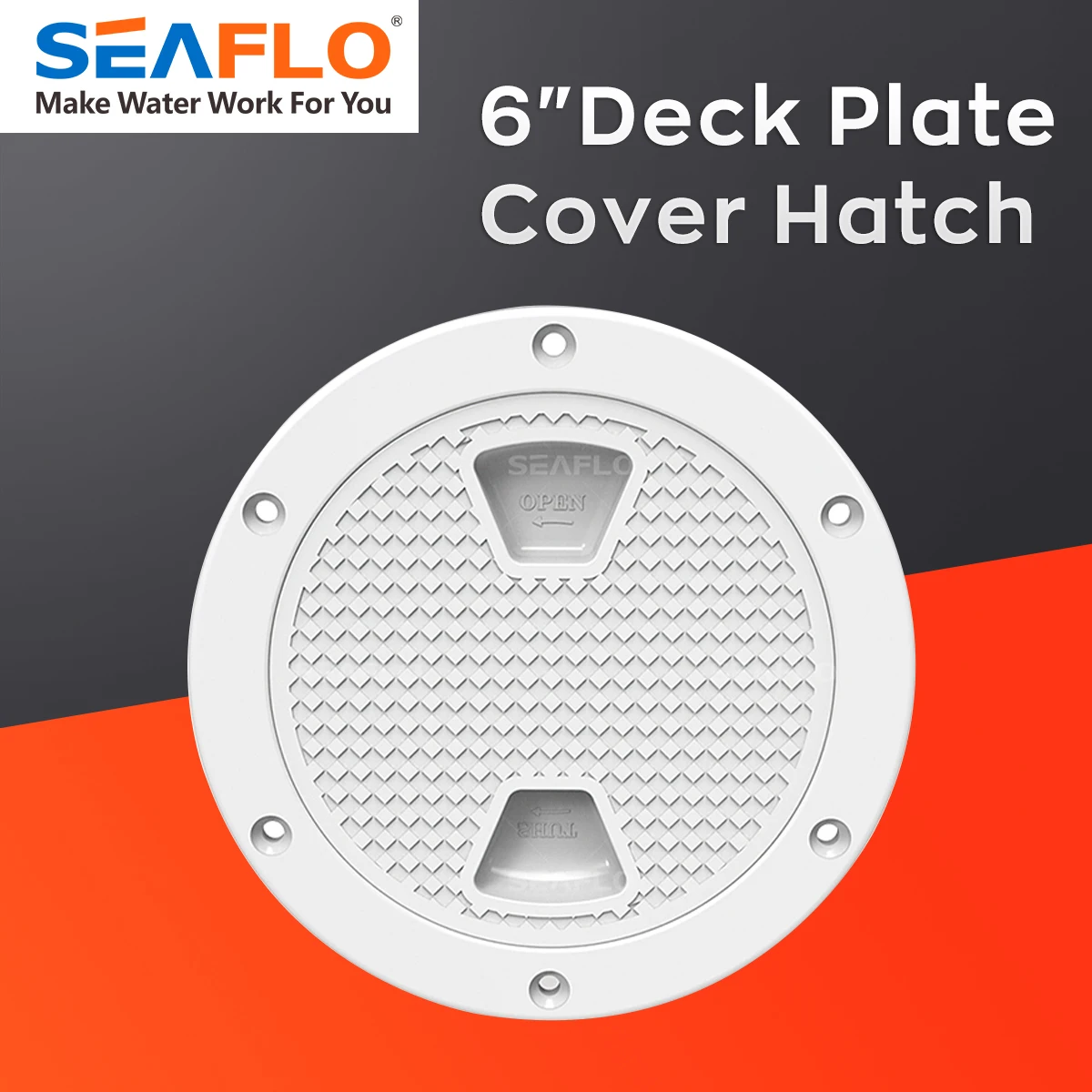 6 Inch Round Hatch Cover For Marine Boat RV Watertight Anti-UV Non-Skid Inspection ABS Plastic Door  Deck Access SEAFLO