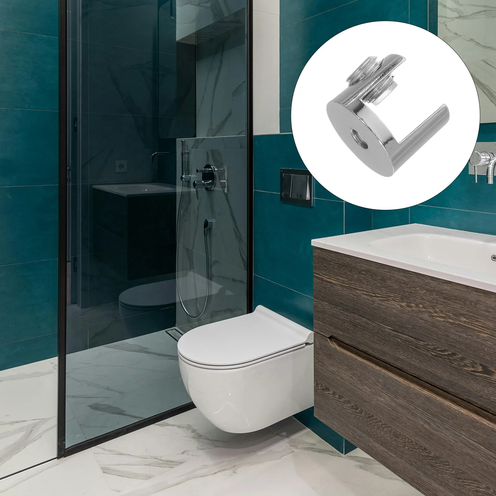 

16Pcs Bathroom Glass Panel Clips Zinc Alloy Shelf Clamp Fixing Brackets Adjustable for 8mm 10mm Glass Shower Cabinet Support