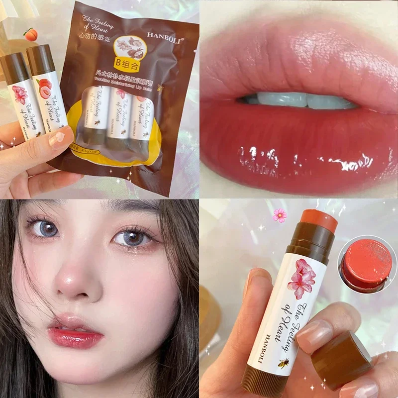 Fruit Color Change Batom, Natural Lip Gloss pêssego, Hidratante Reduzir Lip Lines, geléia Plump, Lábios Cuidados Cosméticos, 1Pc