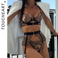 Two-piece Women's Set G-string Transparent Underwear Lolita Romantic Lingeries Set Sexy Bra and Panties Sets Lingerie for Woman